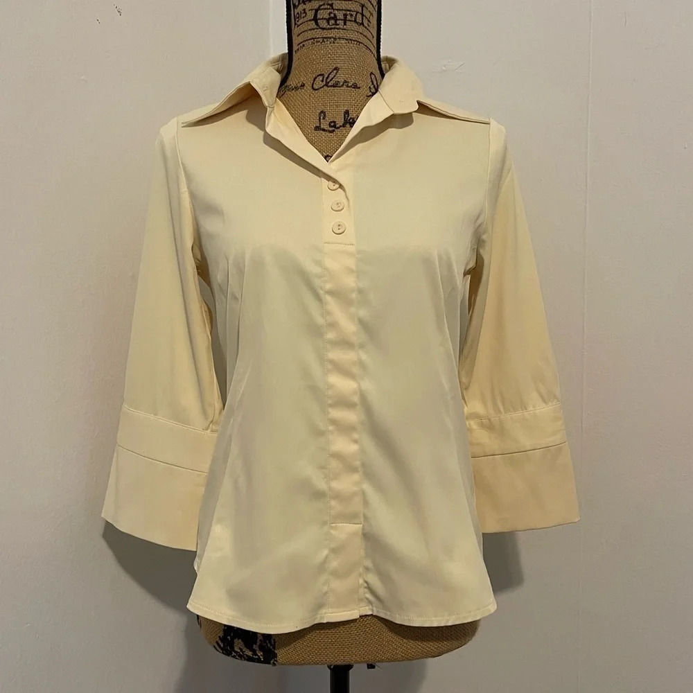 Portmans Australia Yellow Blouse 3/4 Length Sleeve